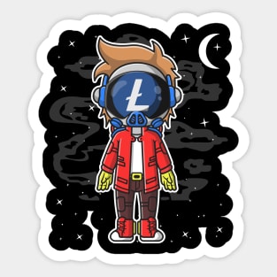 Hiphop Astronaut Litecoin Lite Coin LTC To The Moon Crypto Token Cryptocurrency Wallet Birthday Gift For Men Women Kids Sticker